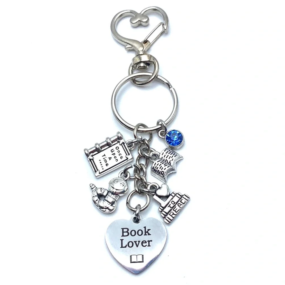 Book Lover Keychain Bag Charm Book Club Avid Read May Be Personalized